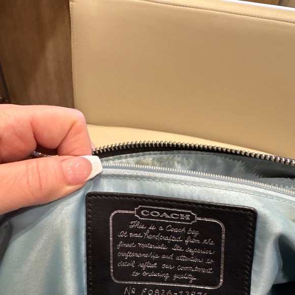 Women's Black and Silver Coach Leather Handbag - Picture 3 of 4